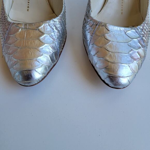 Giuseppe Zanotti Reptile Snakeskin Metallic Silver Heels Pumps 36 - Picture 4 of 8